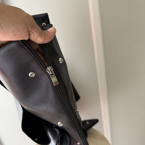 Eusibb Slouch Pointed Toe Knee High Boots Stiletto 8.5 Heel Pull On Convertible - Picture 6 of 17